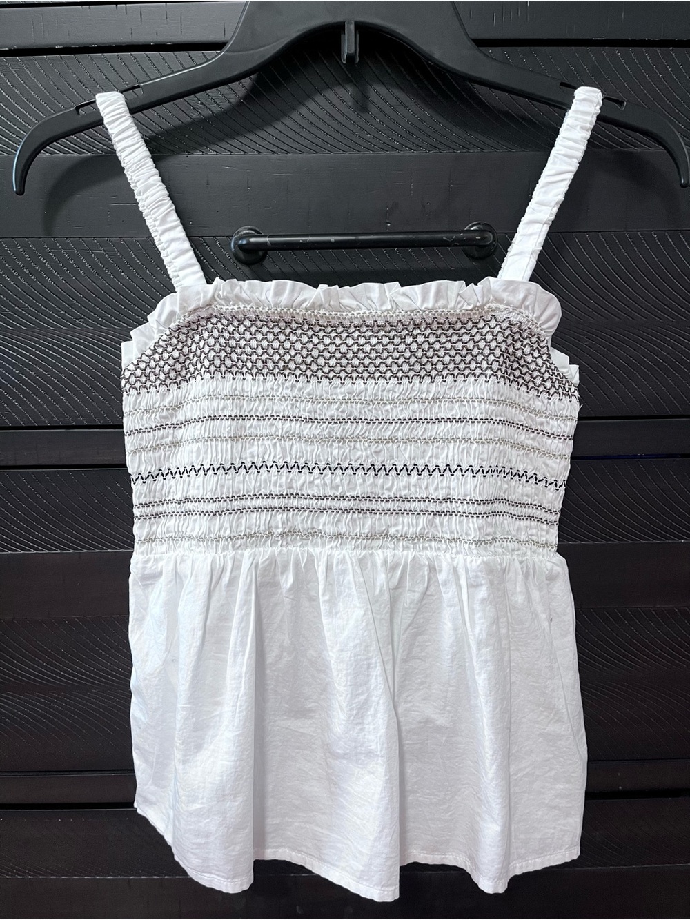 BRAND NEW Old Navy White Tank Top with brown embroidery